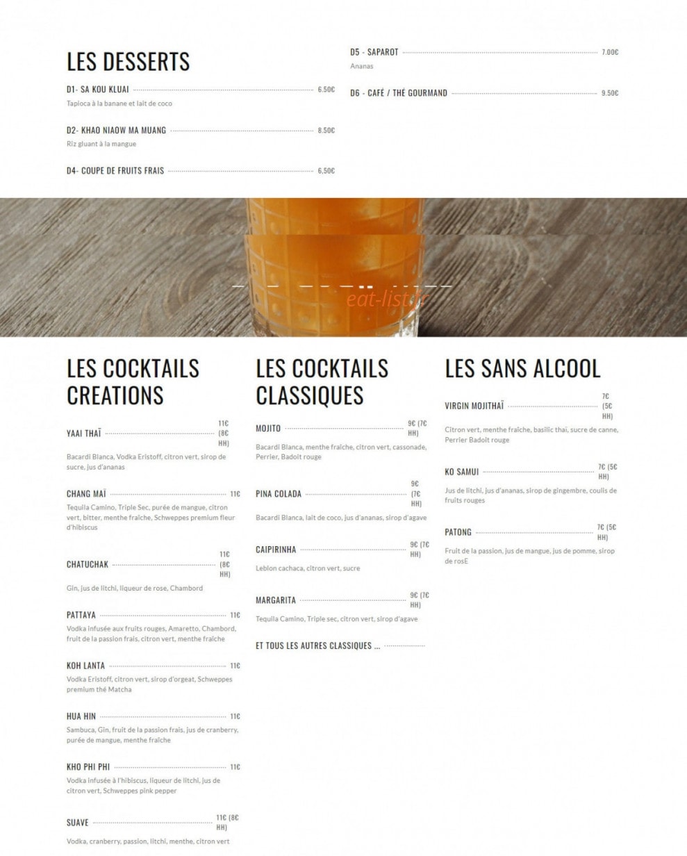 Yaai Thaï — carte page 4