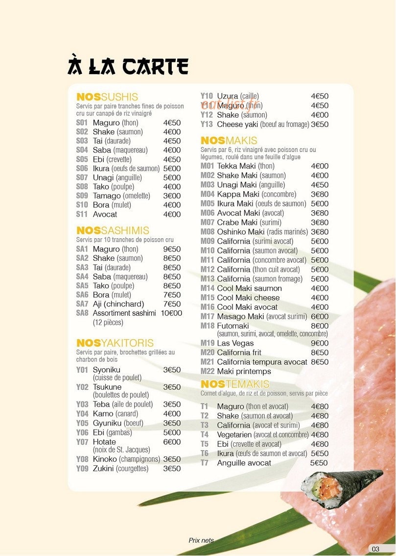 Yaki Ramen — carte page 3