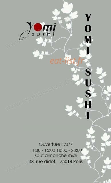 Yomi Sushi — carte page 1