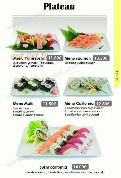 Yomi Sushi — carte page 9