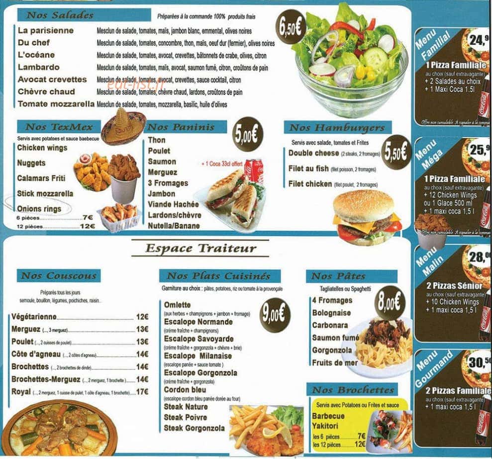 Andiamo Pizza — carte page 3