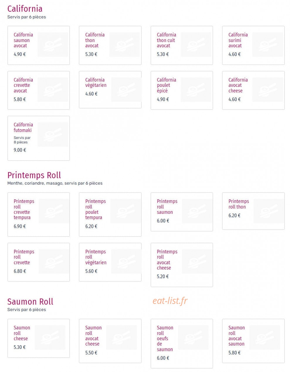 Art Sushi — carte page 9