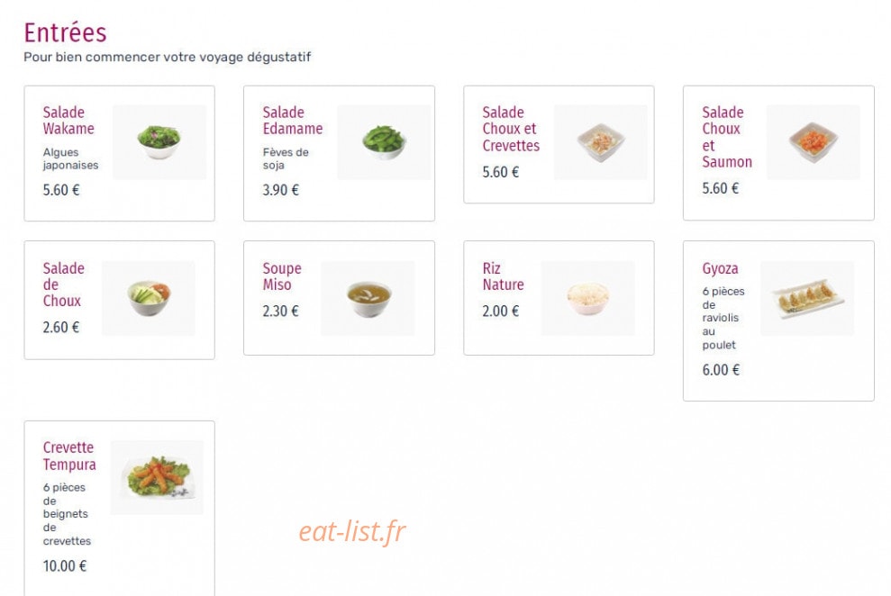 Art Sushi — carte page 1