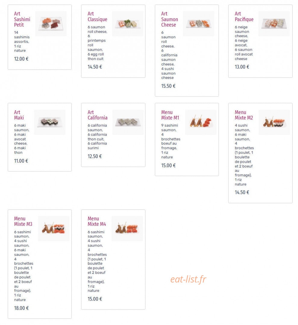 Art Sushi — carte page 4
