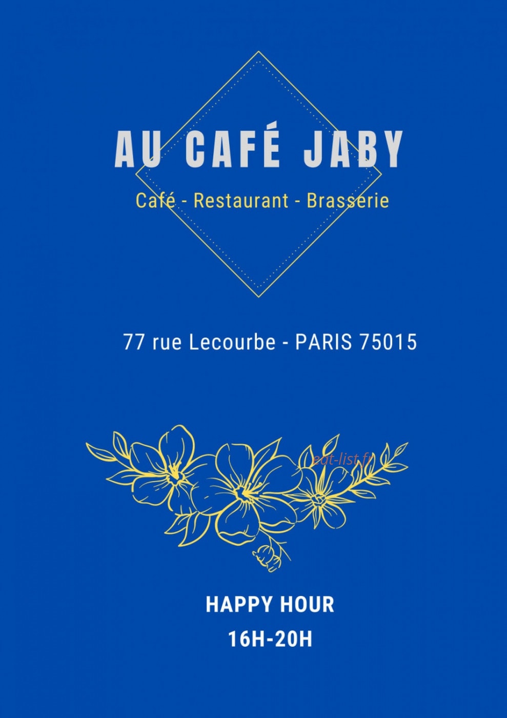 Au Café Jaby — carte page 1