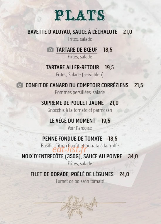 Au Roi du Café — carte page 2
