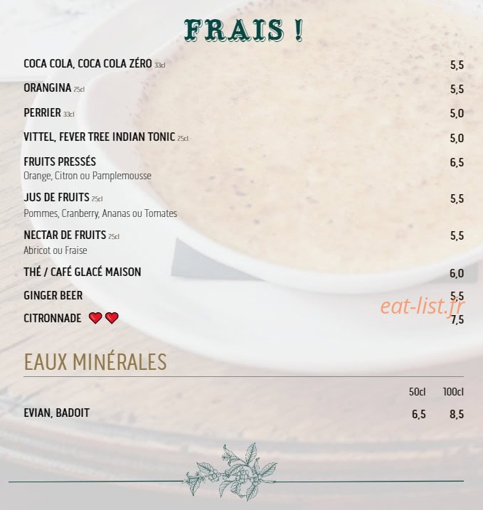 Au Roi du Café — carte page 14