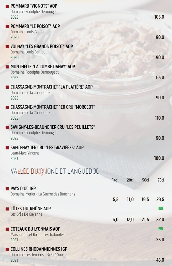 Au Roi du Café — carte page 6