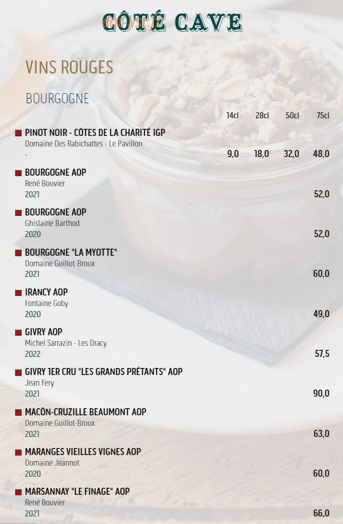 Au Roi du Café — carte page 4