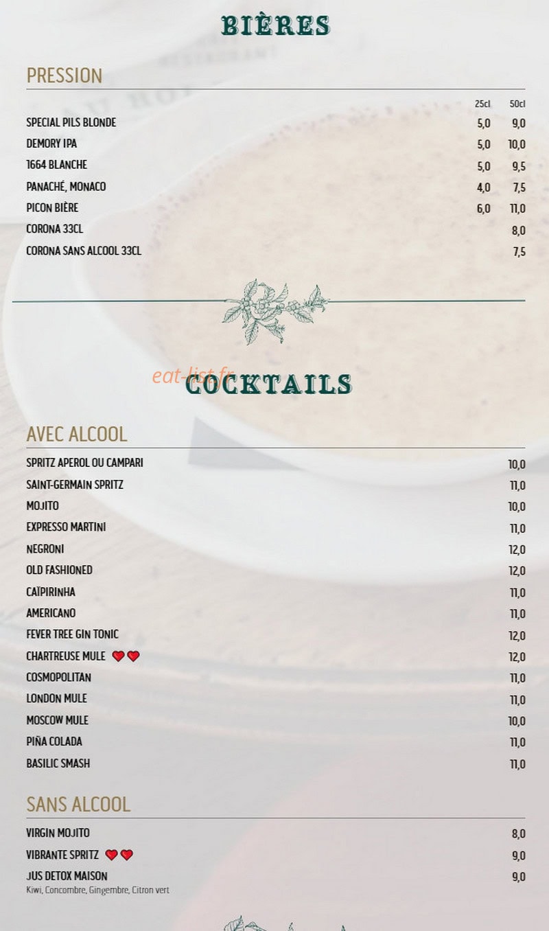 Au Roi du Café — carte page 12