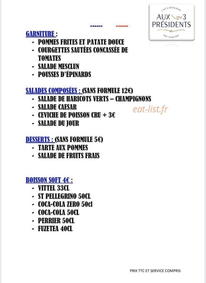 Aux 3 Présidents — carte page 1