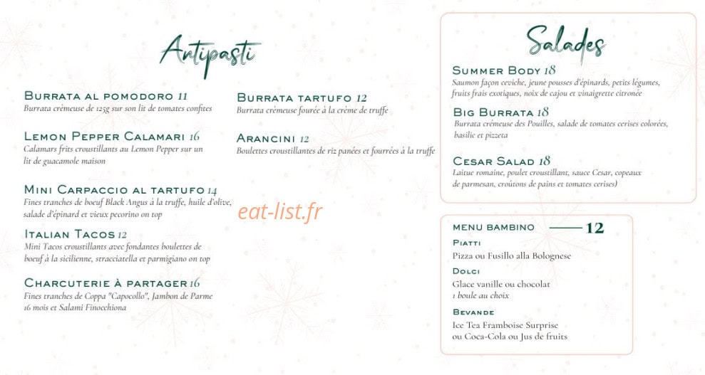Bella vita — carte page 1