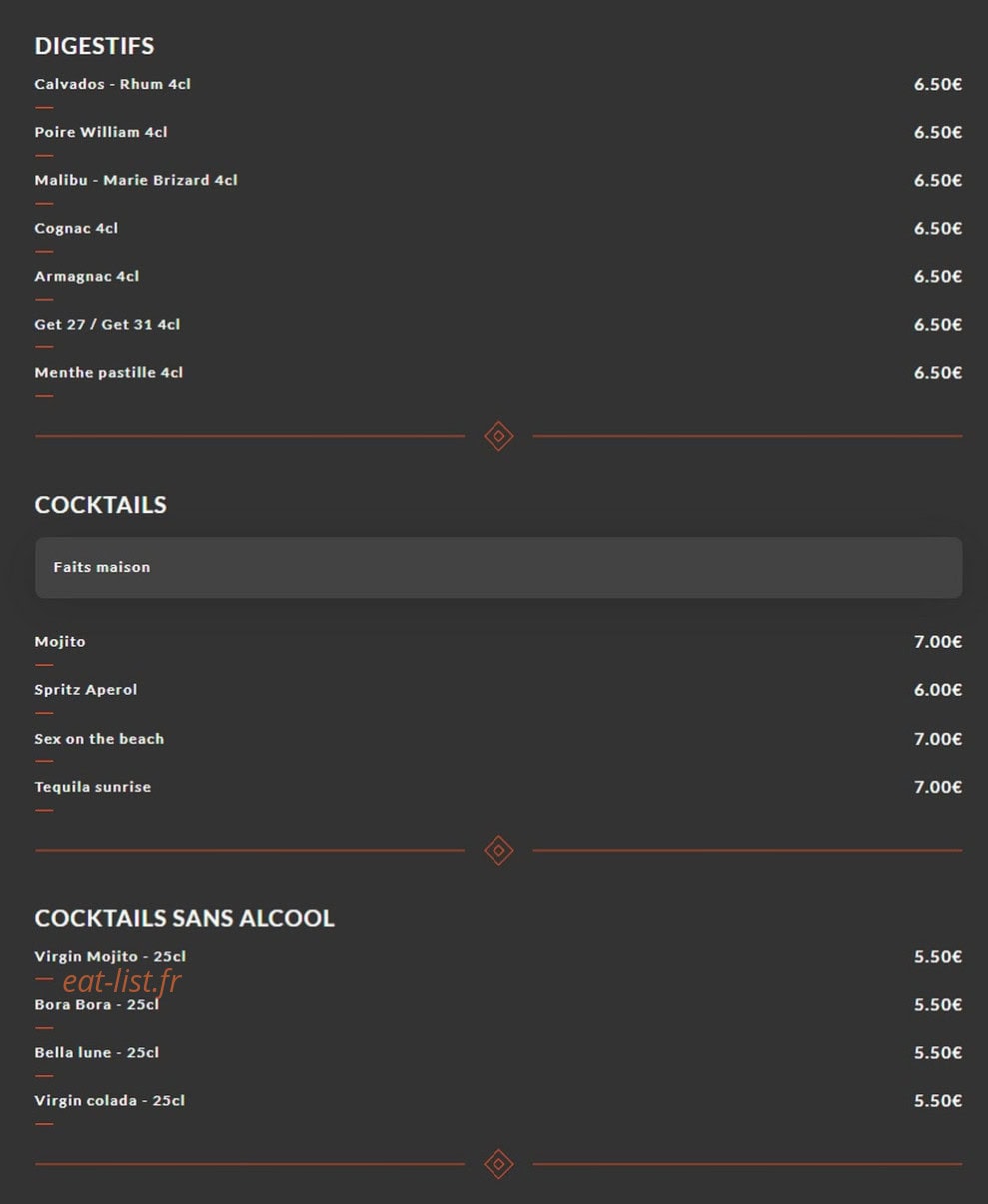 Bistro 79 — carte page 6