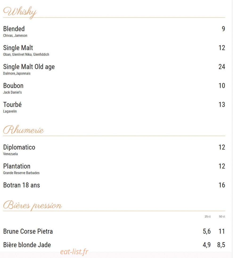 Bistrot Chic — carte page 8