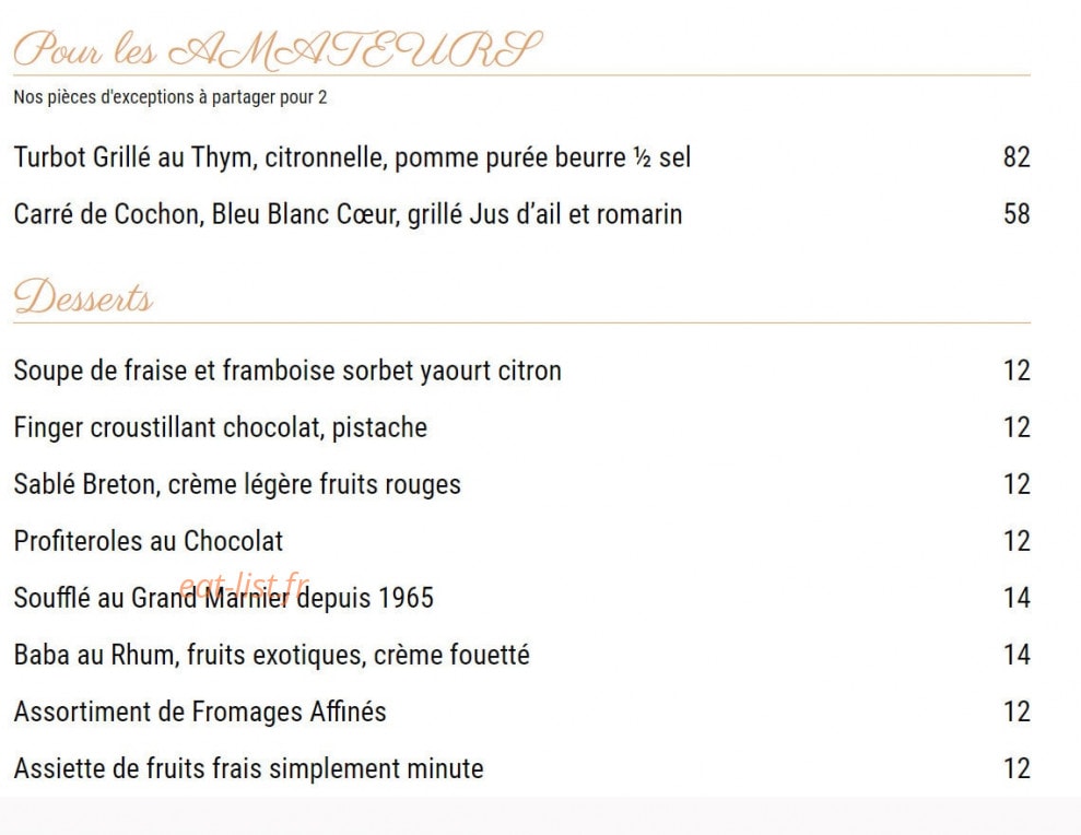 Bistrot Chic — carte page 2