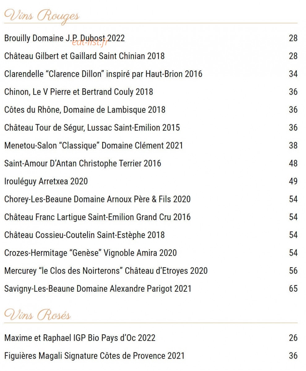 Bistrot Chic — carte page 6