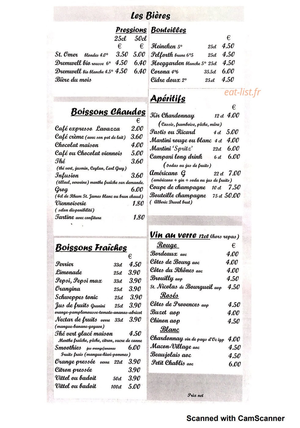 Blue Buoi café — carte page 4