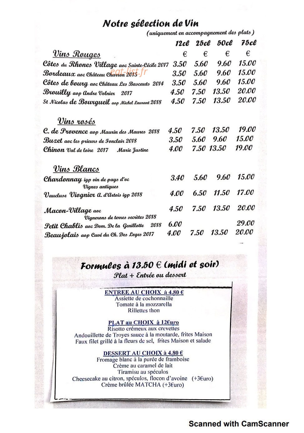Blue Buoi café — carte page 2