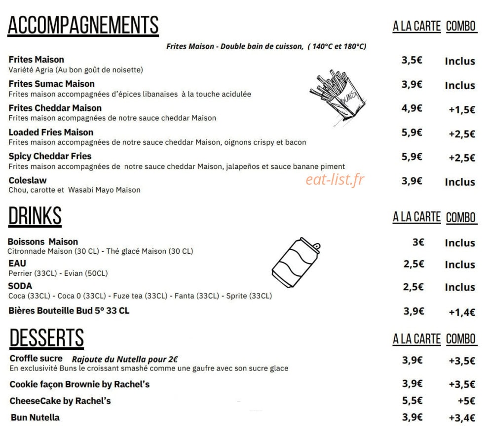 Buns — carte page 2