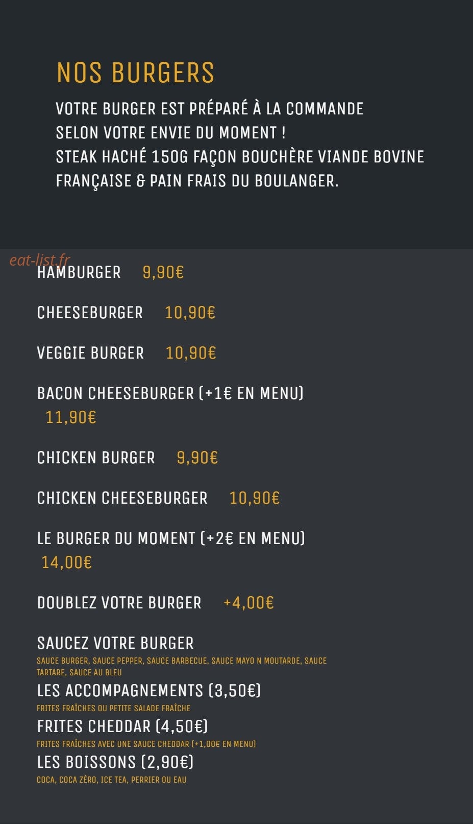Burger n Juice — carte page 2