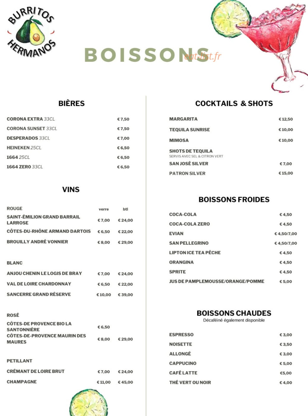 Burritos Hermanos — carte page 3