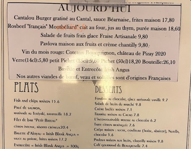 Café Beaugrenelle — carte page 5