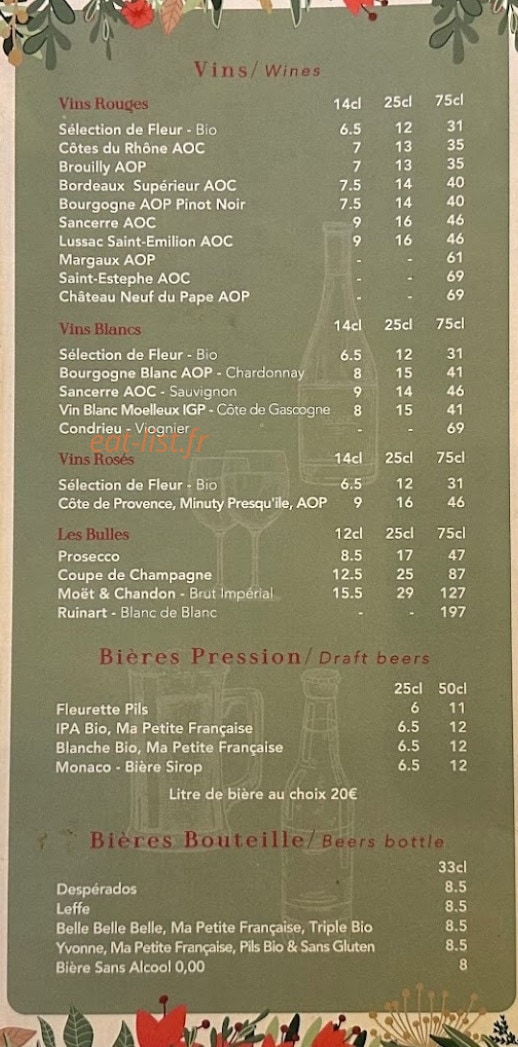 Café Fleur — carte page 5