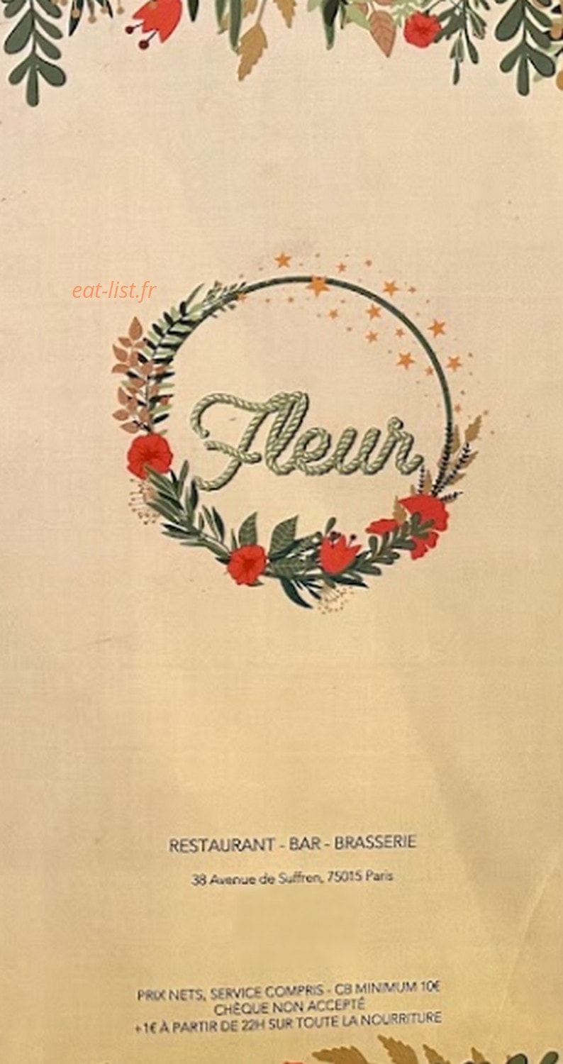 Café Fleur — carte page 1