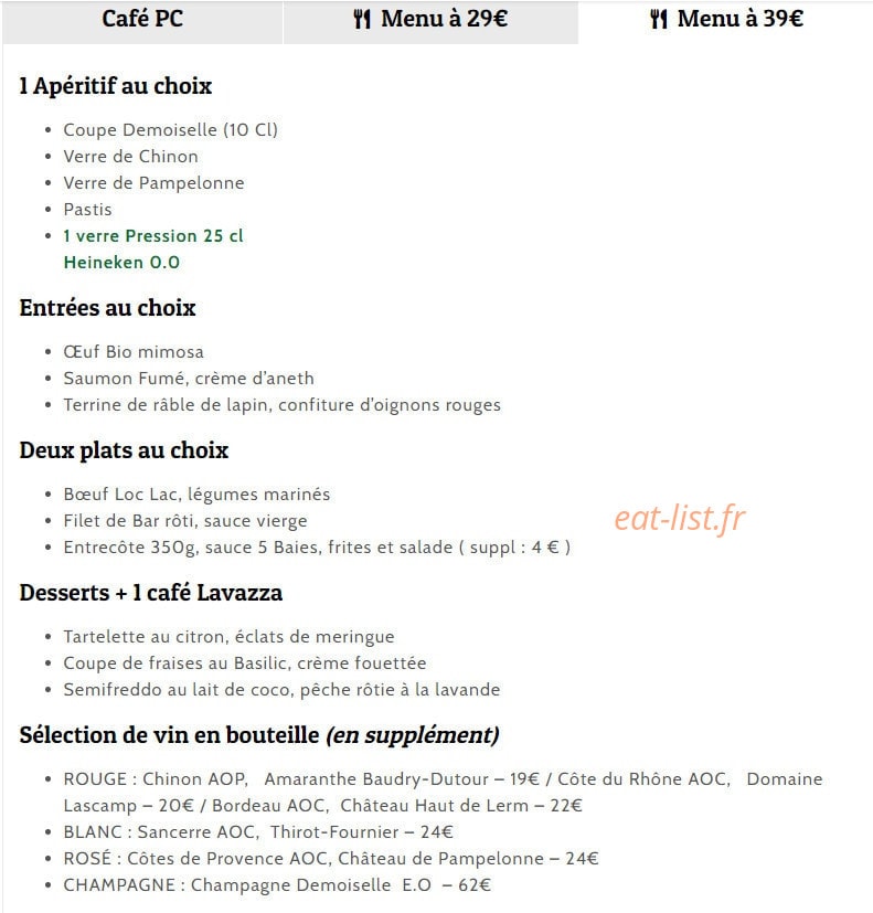 Café Le PC — carte page 2