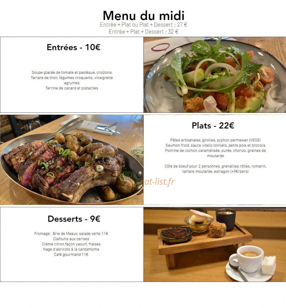 Café Noisette — carte page 1