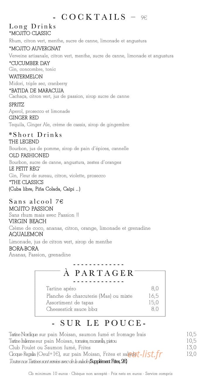 Café Regalia — carte page 10