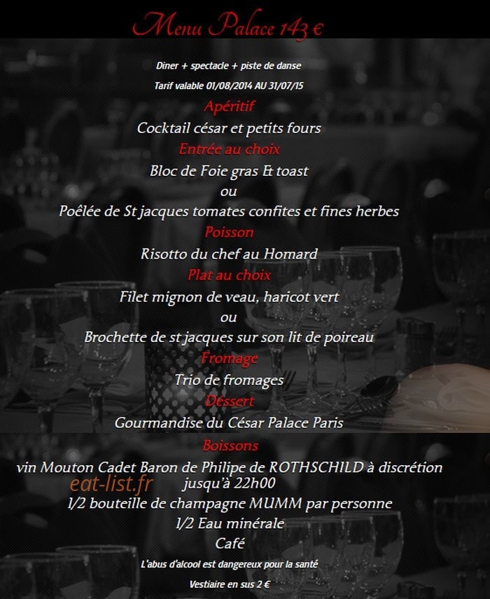 César Palace — carte page 8