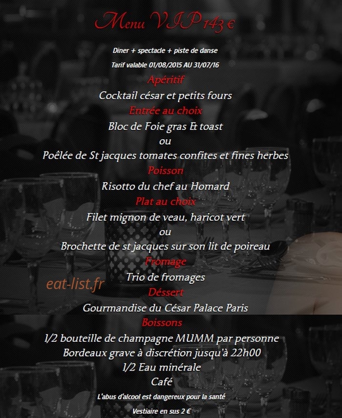 César Palace — carte page 3