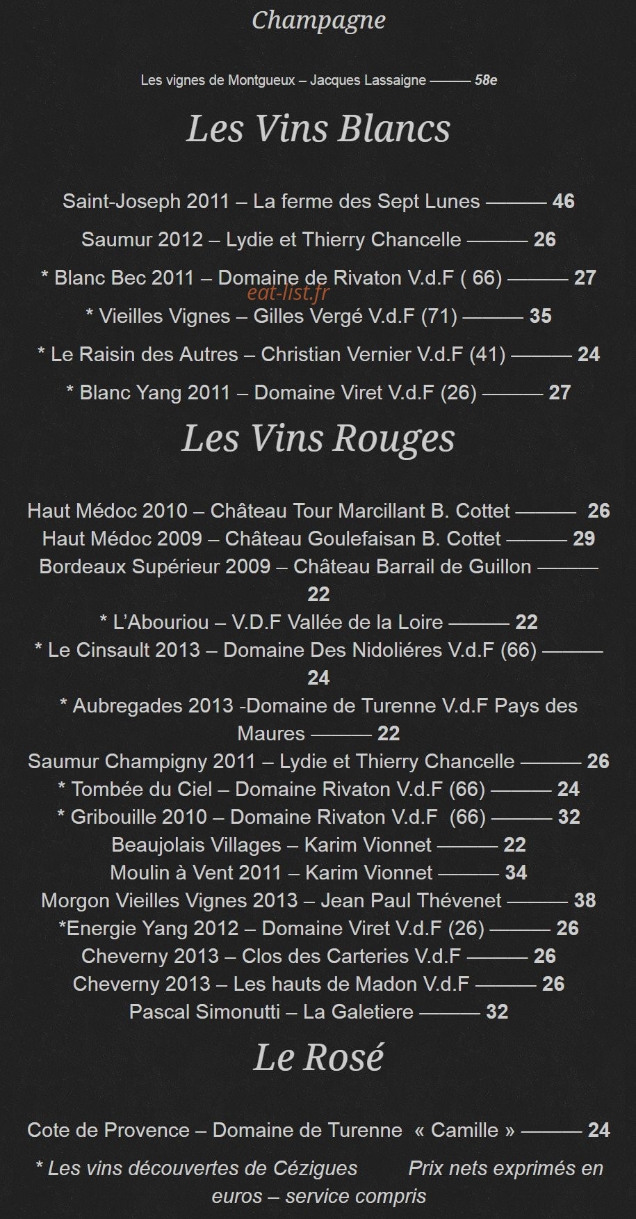 Chez cézigue — carte page 2