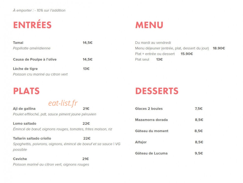 Chez Violeta — carte page 1
