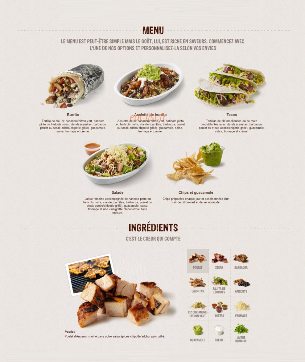 Chipotle — carte page 1