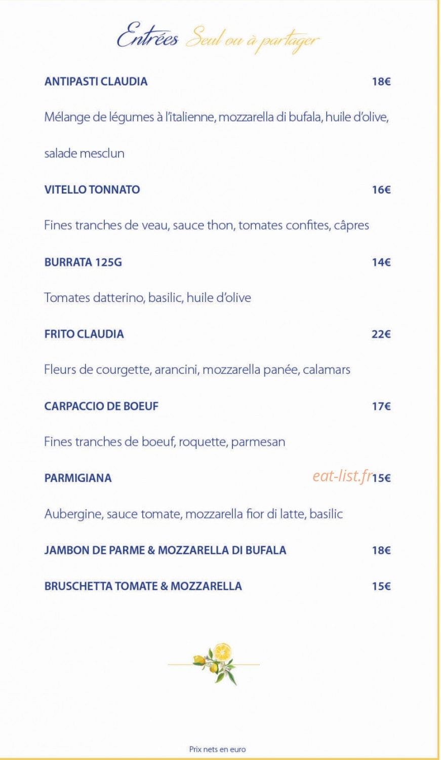Claudia Paris — carte page 2