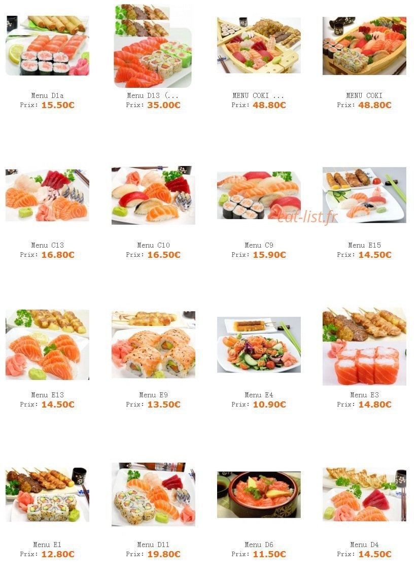 Coki sushi — carte page 2