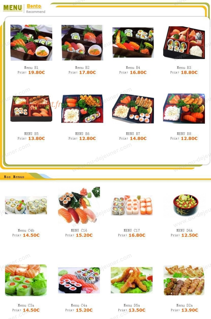 Coki sushi — carte page 1