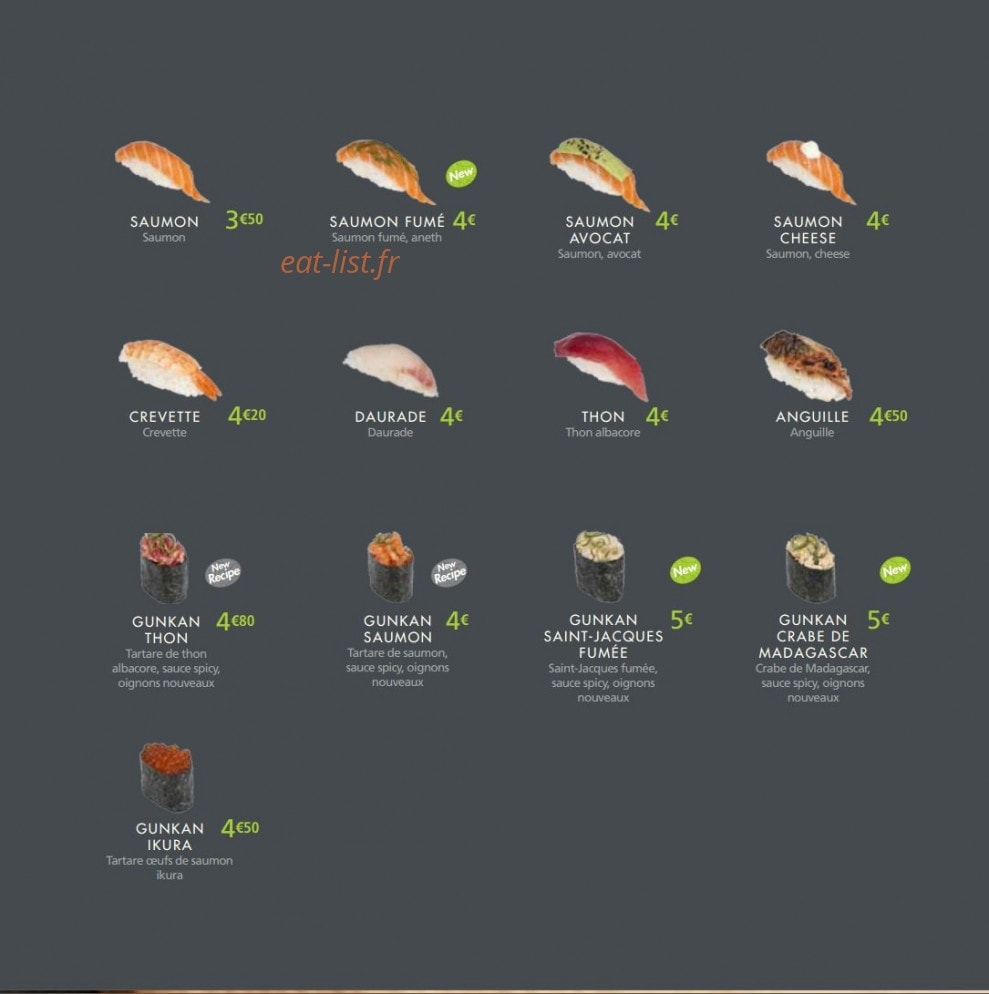 Coté Sushi — carte page 21