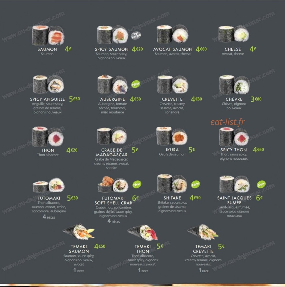 Coté Sushi — carte page 19