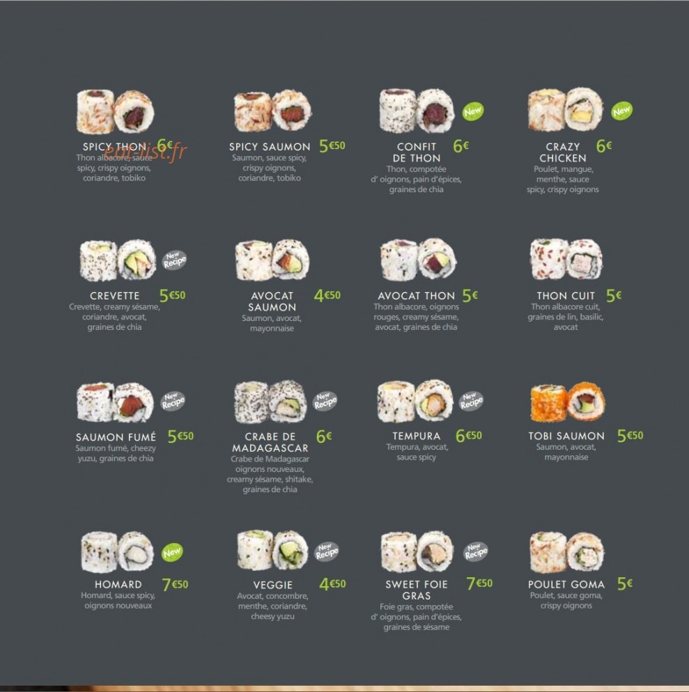 Coté Sushi — carte page 15
