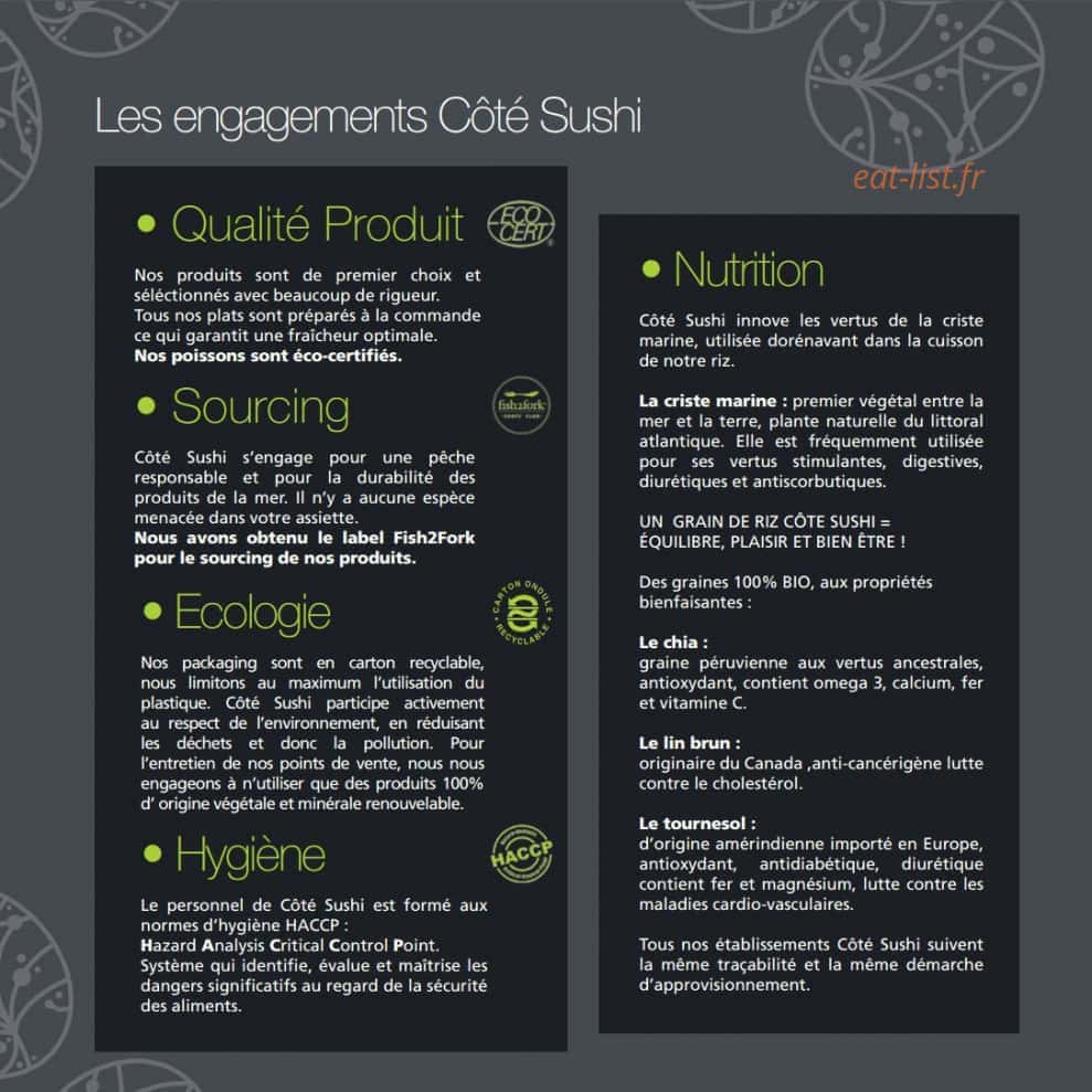 Coté Sushi — carte page 2