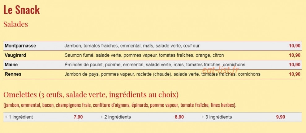 Crêperie de Pontivy — carte page 2