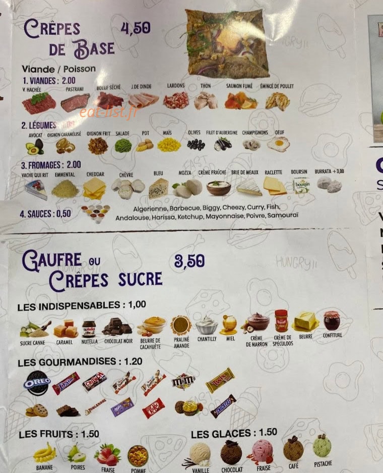 Crepes Da — carte page 1