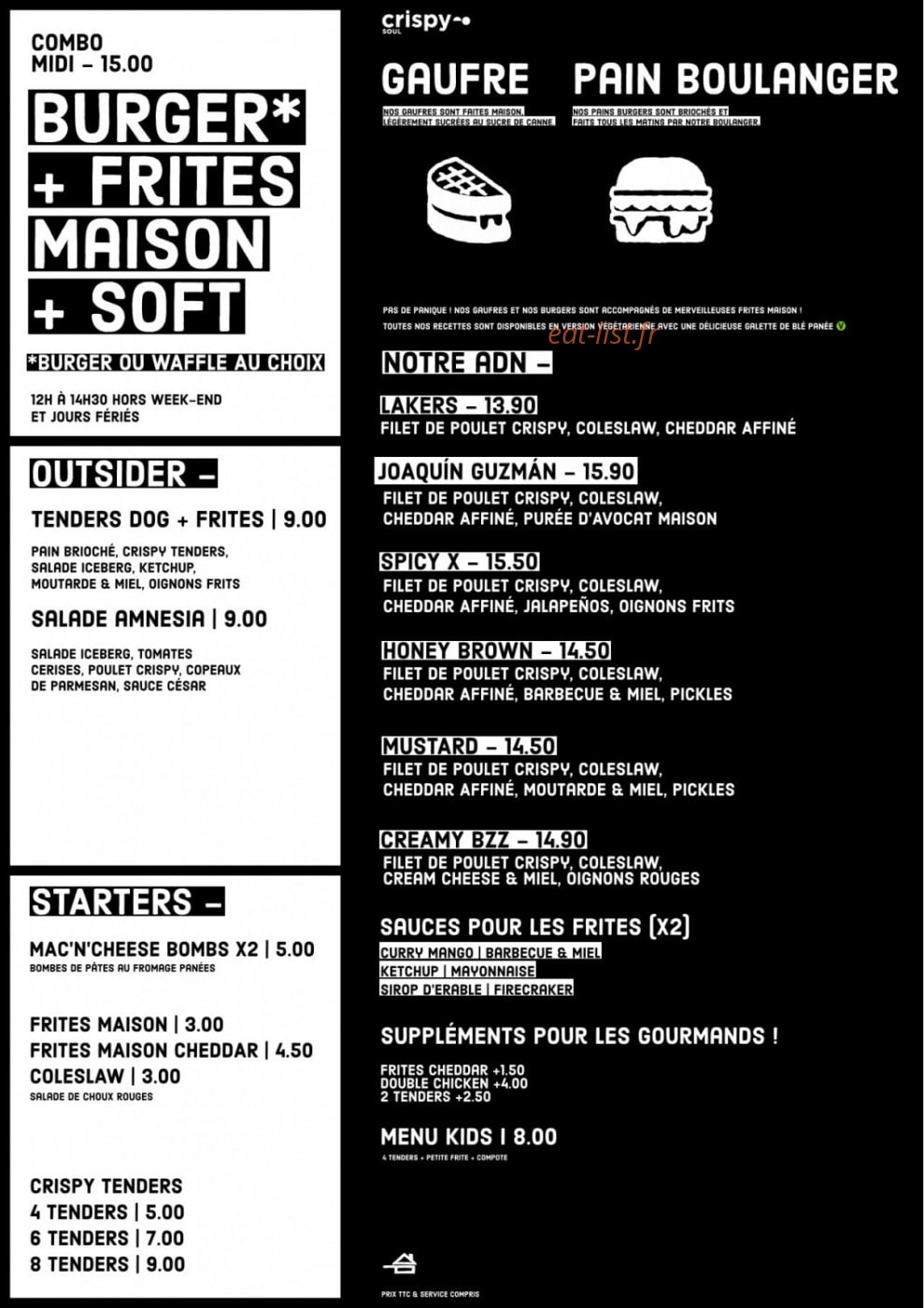 Crispy Soul — carte page 1