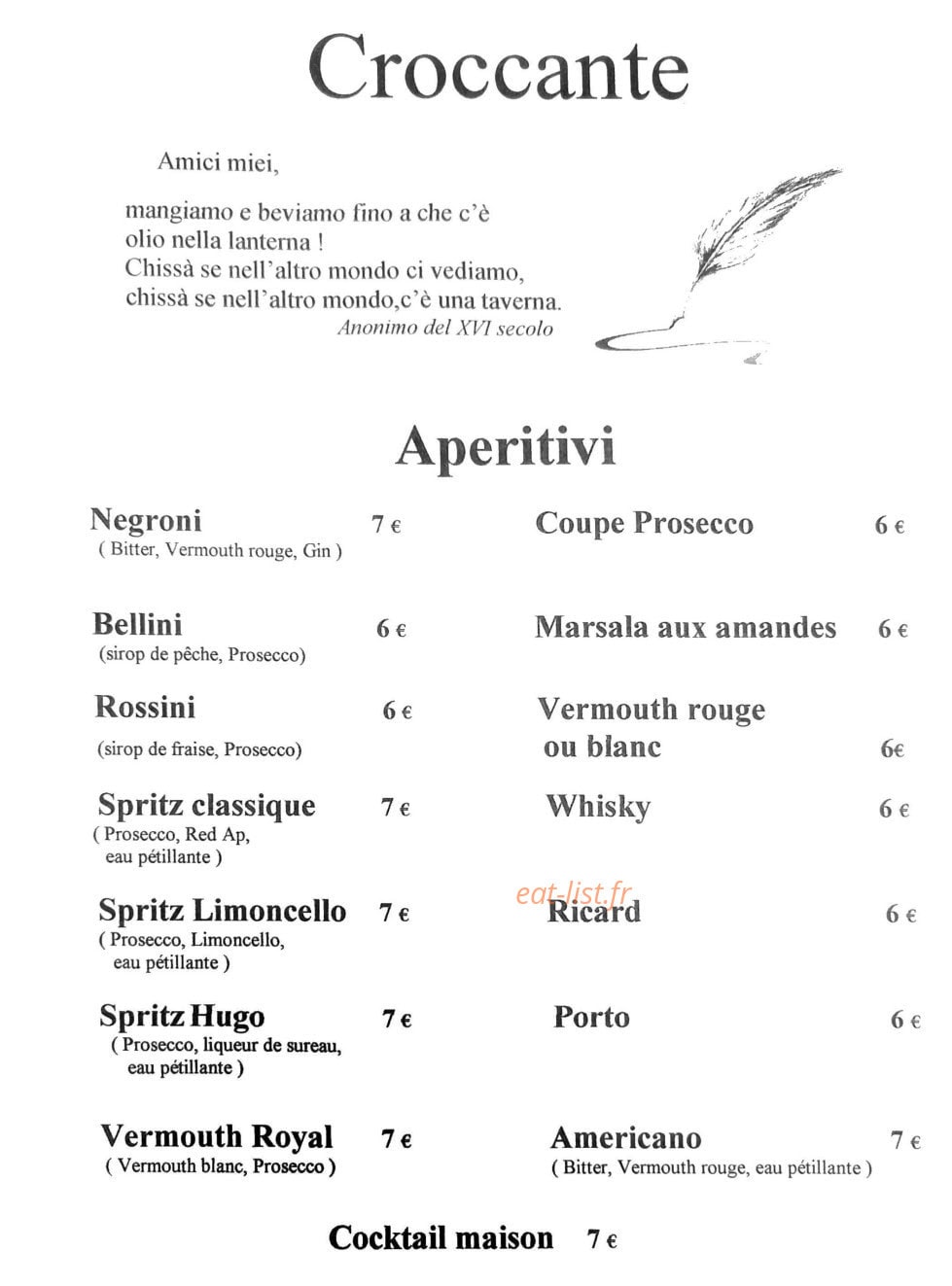 Croccante — carte page 1