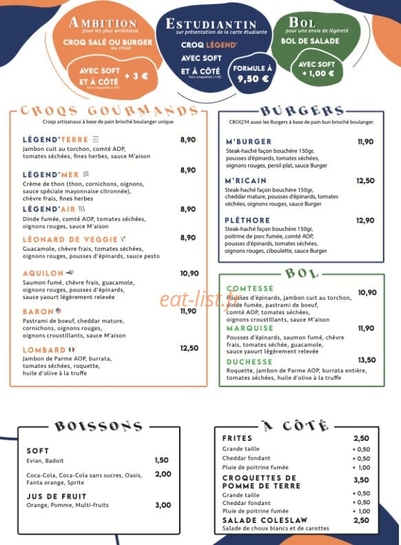 Croq'm — carte page 1
