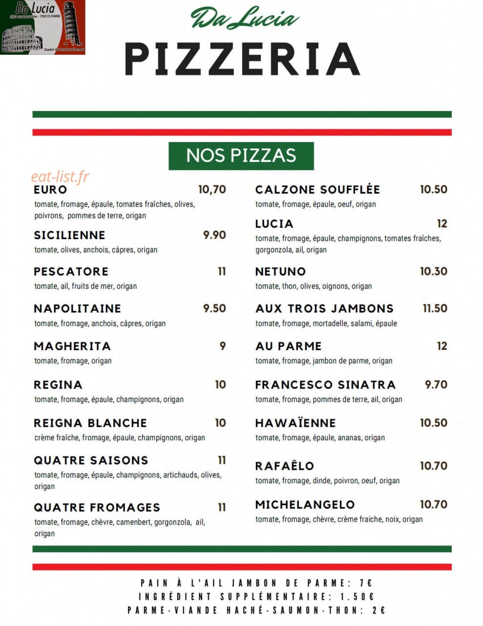 Da Lucia — carte page 1