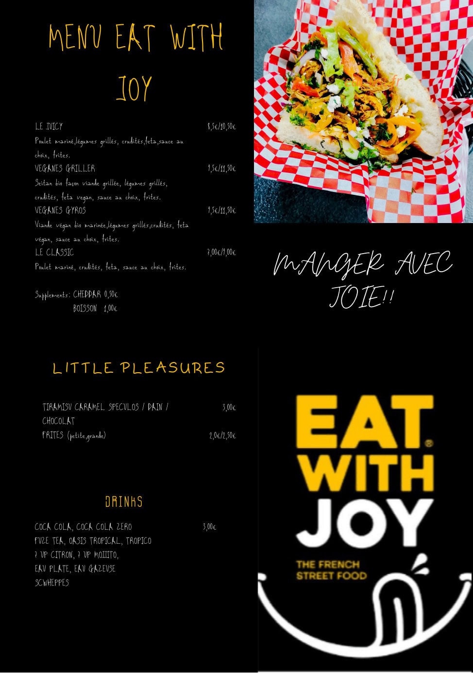 Eat With Joy — carte page 1